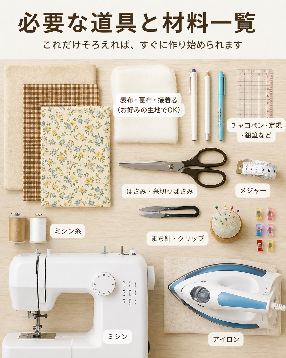 必要な道具と材料一覧