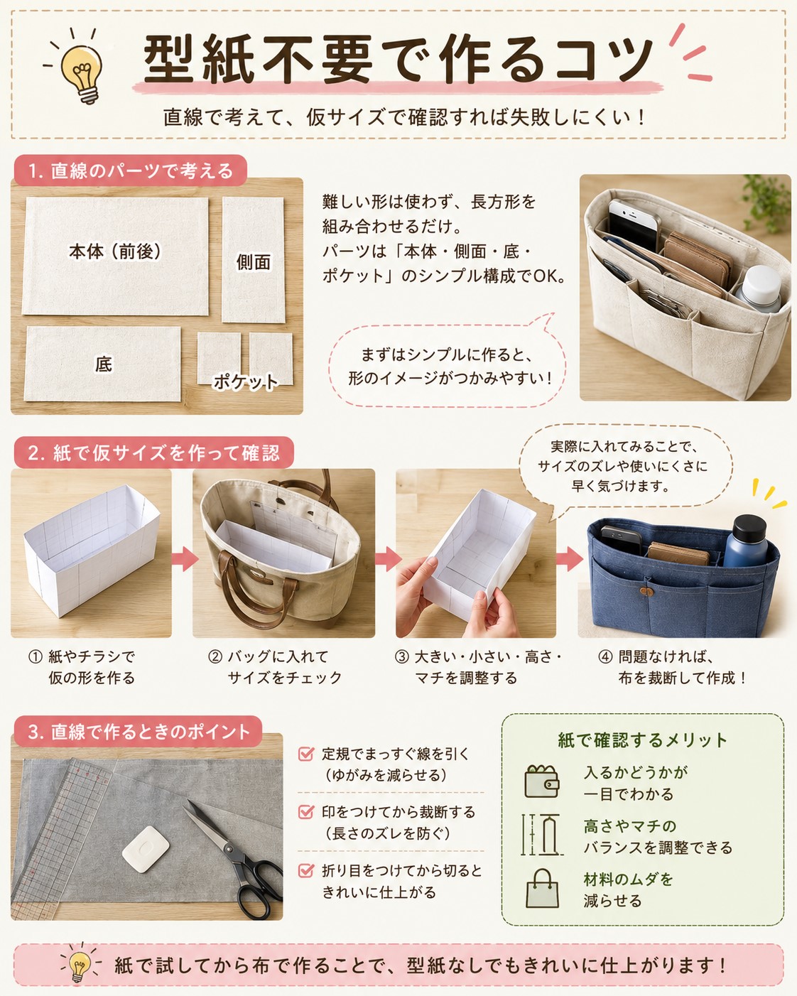 型紙不要で作るコツ