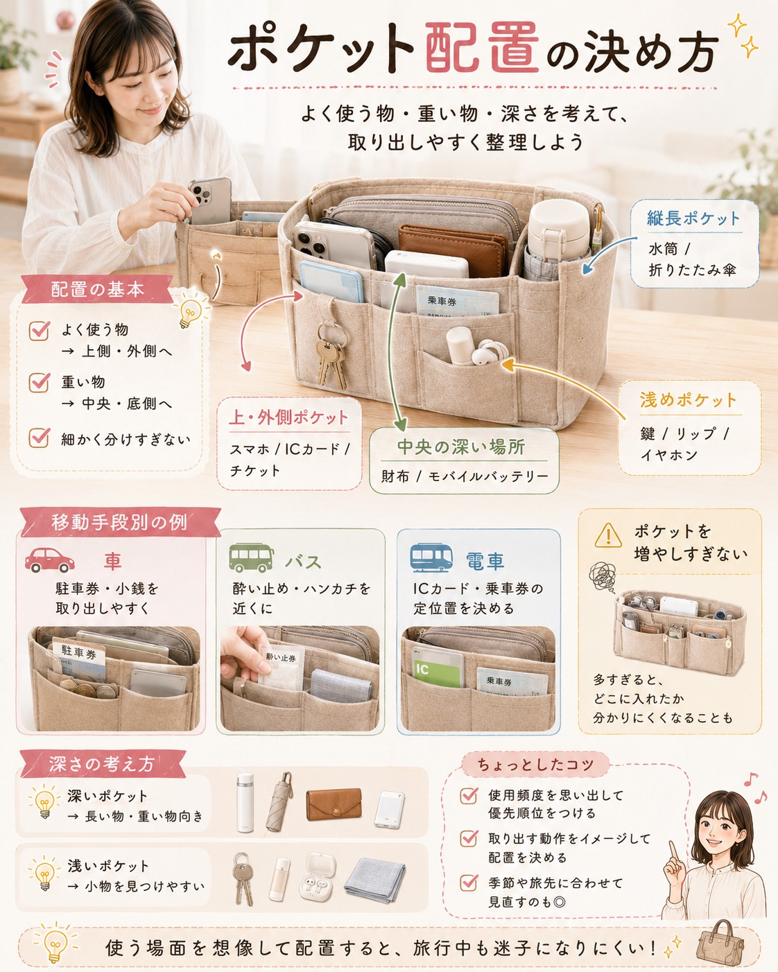 ポケット配置の決め方