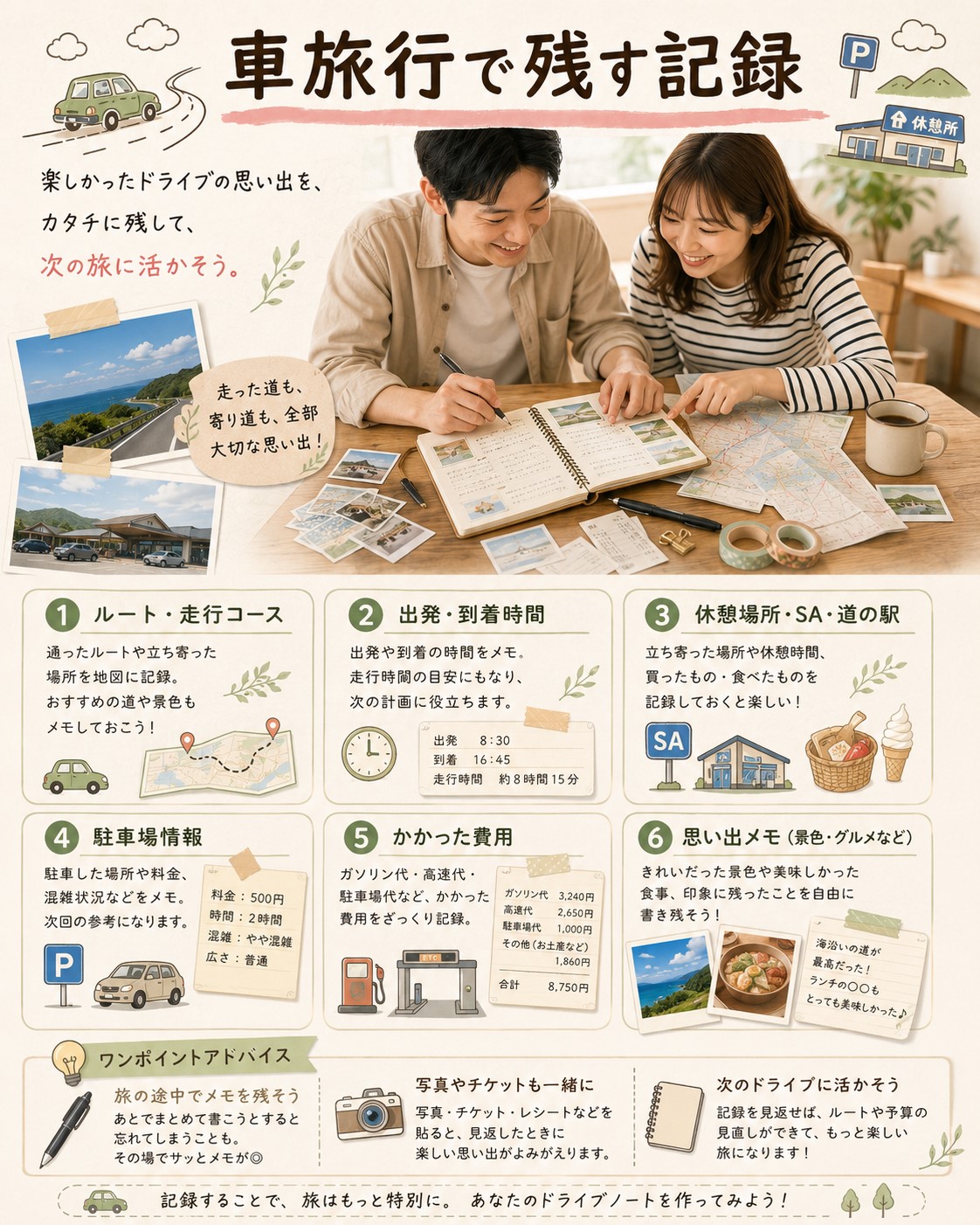 車旅行で残す記録