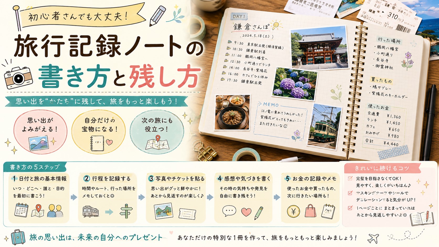 旅行記録ノートの作り方と初心者向け記入例をわかりやすく解説