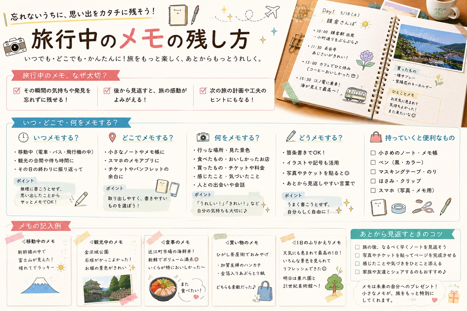 旅行中のメモの残し方