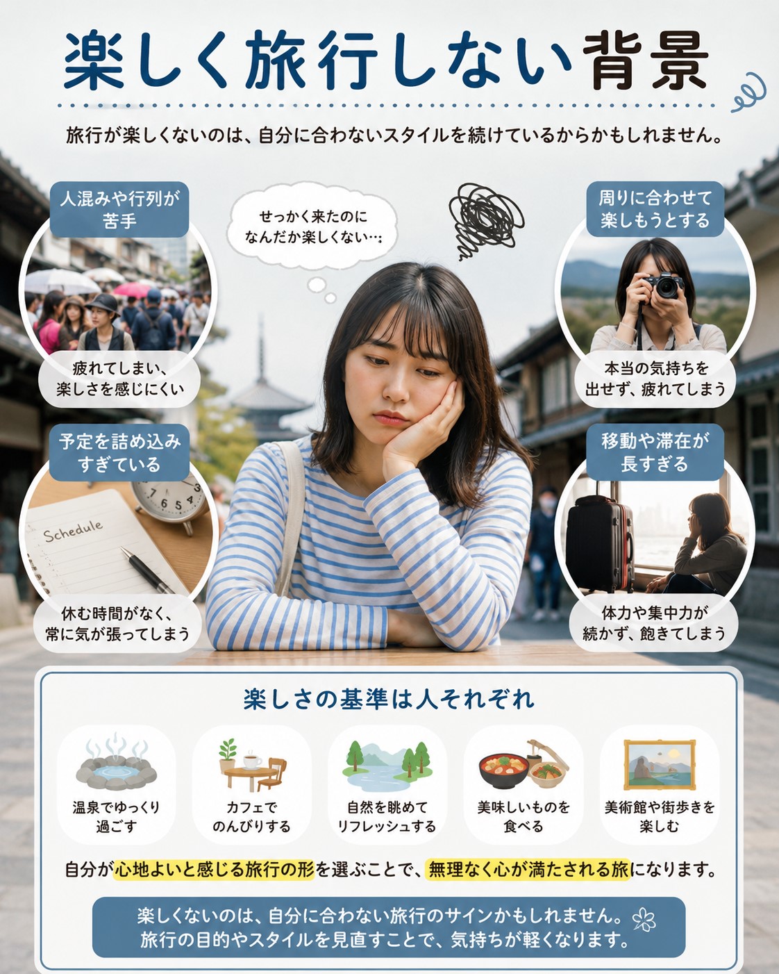 楽しく旅行しない背景