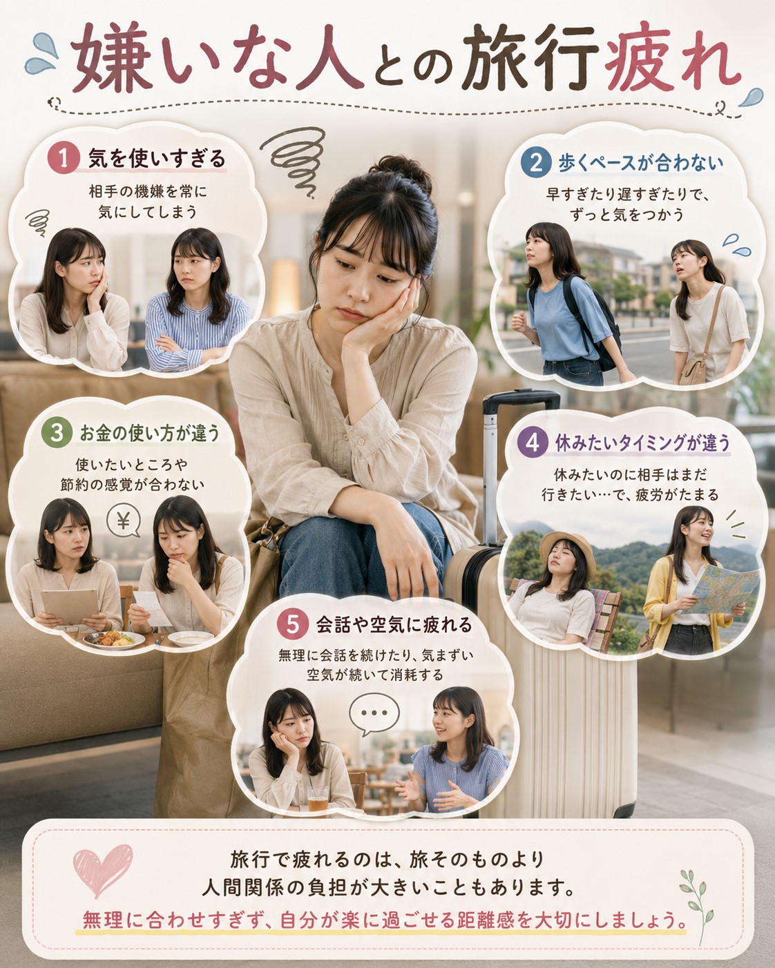 嫌いな人との旅行疲れ