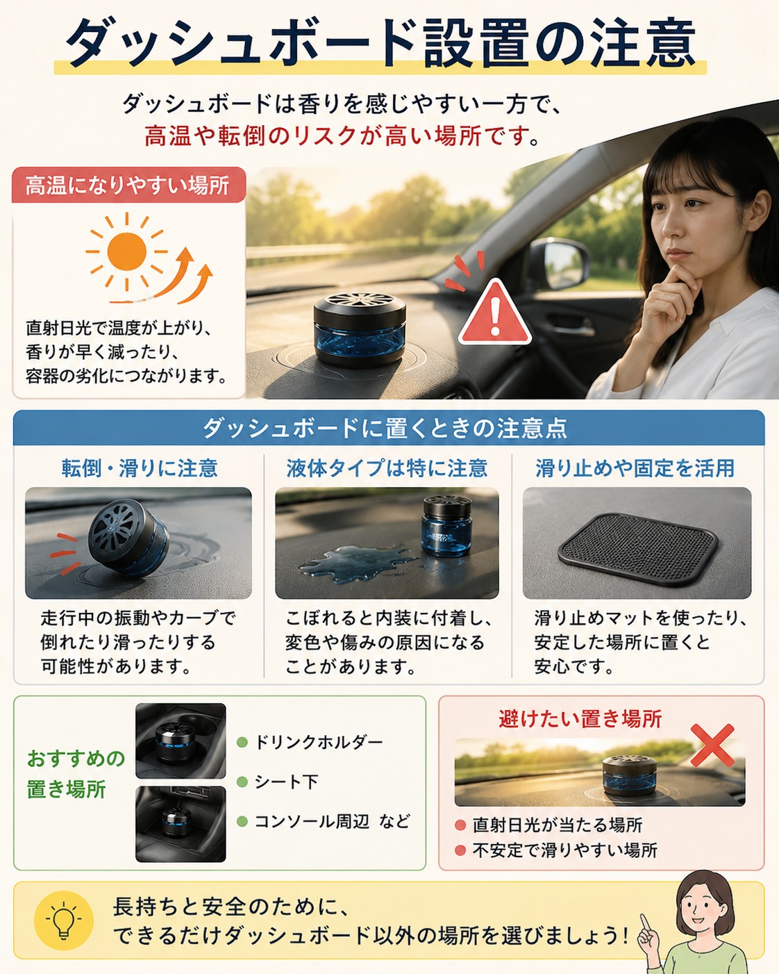 ダッシュボード設置の注意