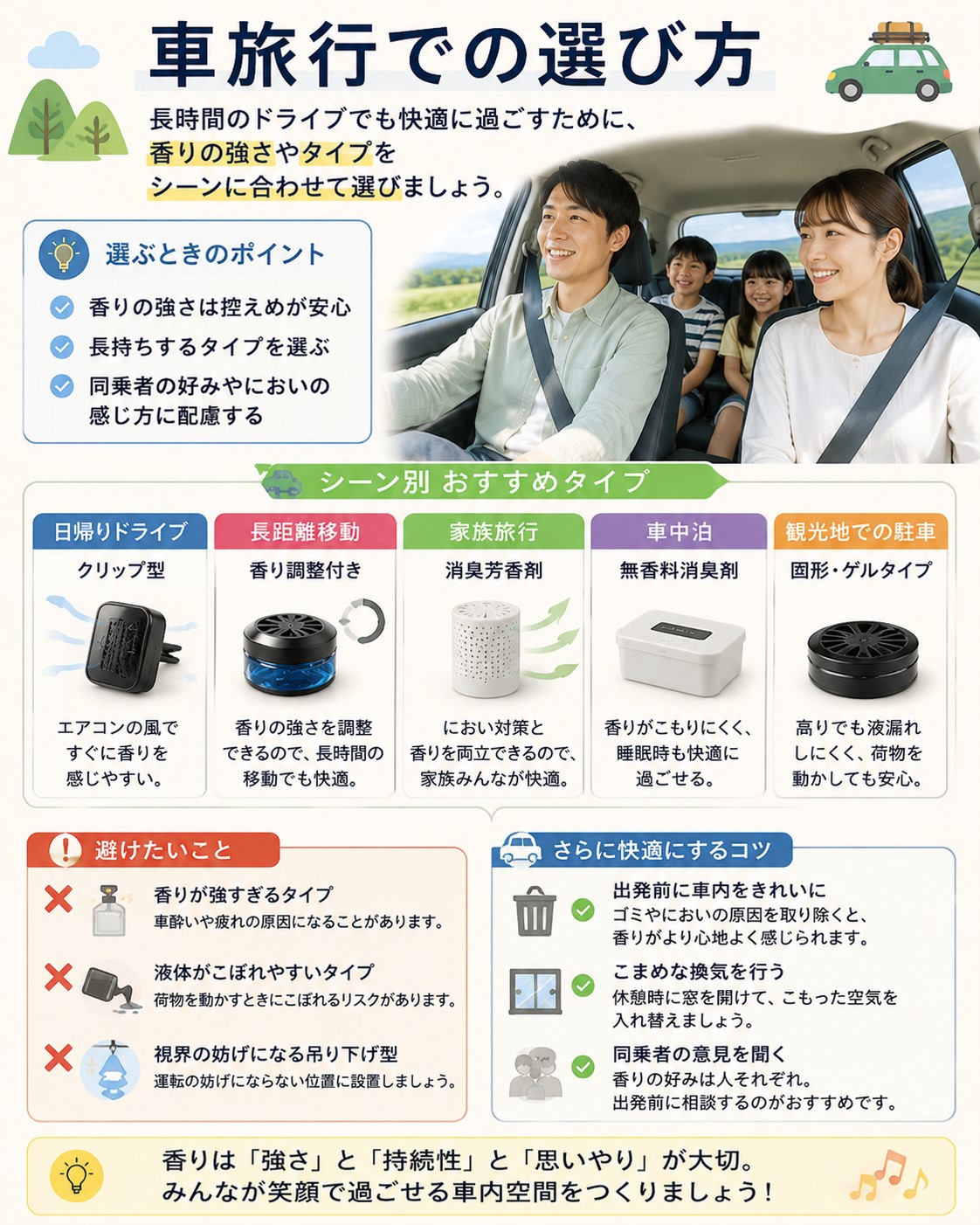 車旅行での選び方