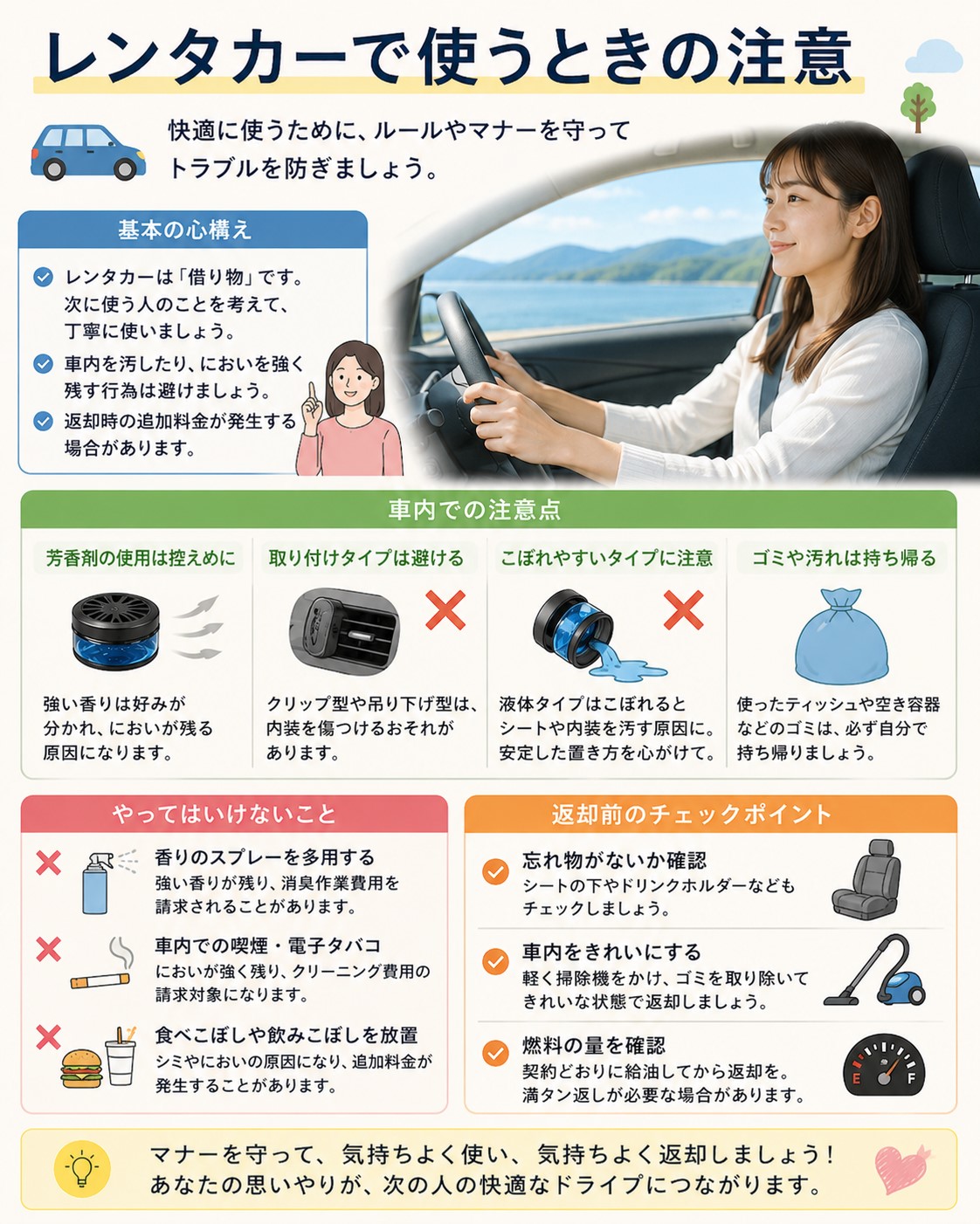 レンタカーで使う注意