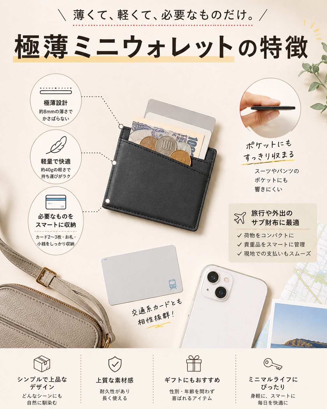 極薄ミニウォレットの特徴