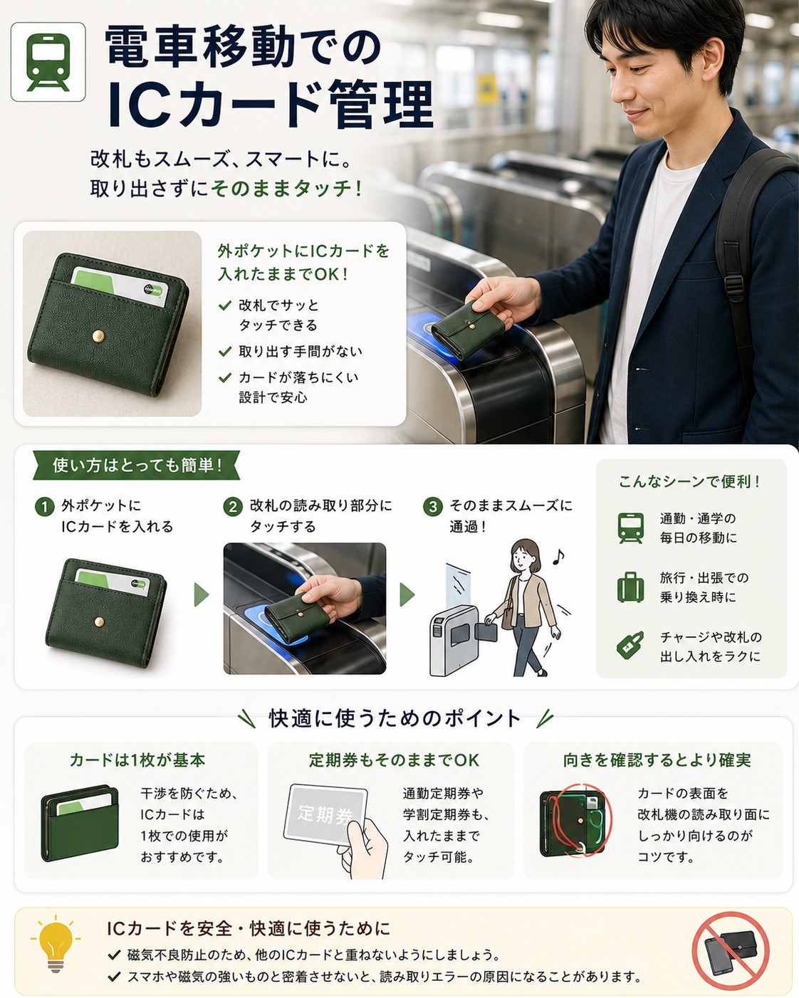 電車移動でのICカード管理