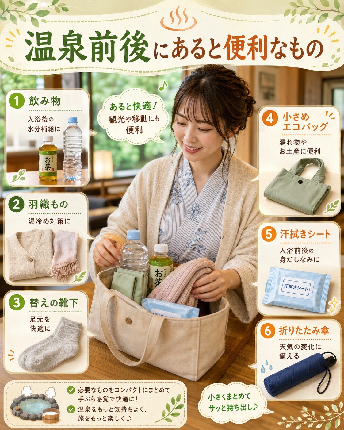 温泉前後にあると便利なもの