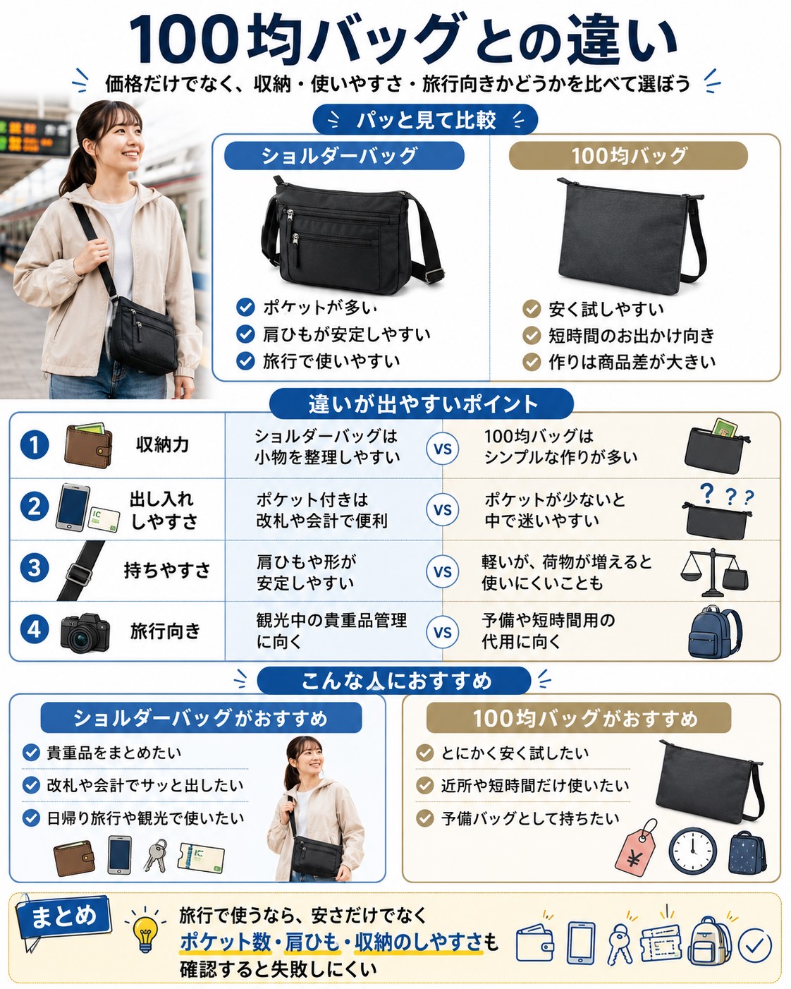 100均バッグとの違い