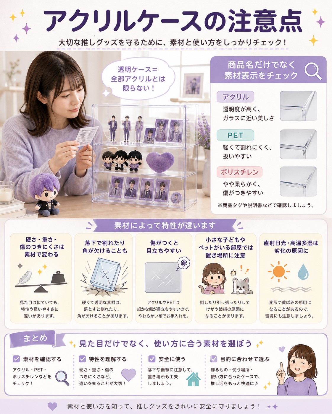アクリルケースの注意点