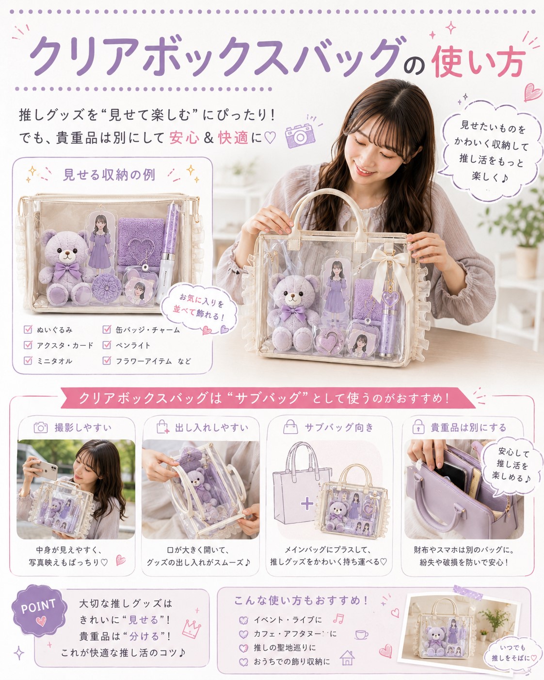 クリアボックスバッグの使い方