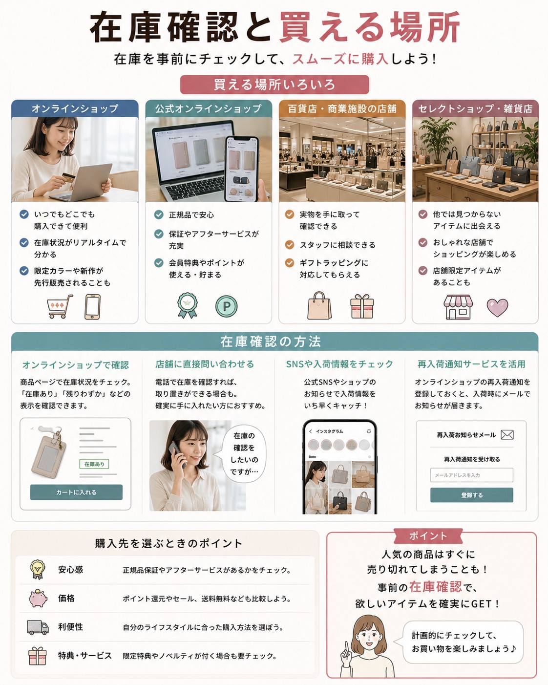 在庫確認と買える場所
