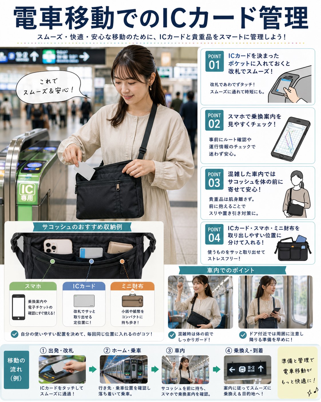電車移動でのICカード管理
