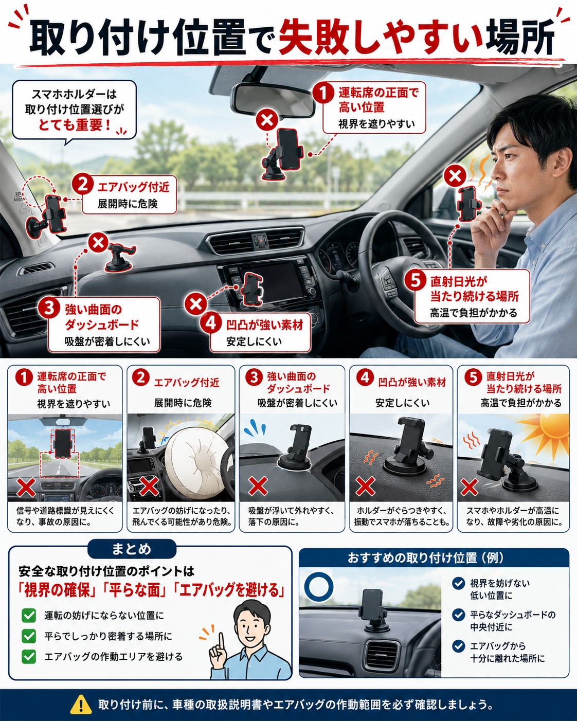 取り付け位置で失敗しやすい場所
