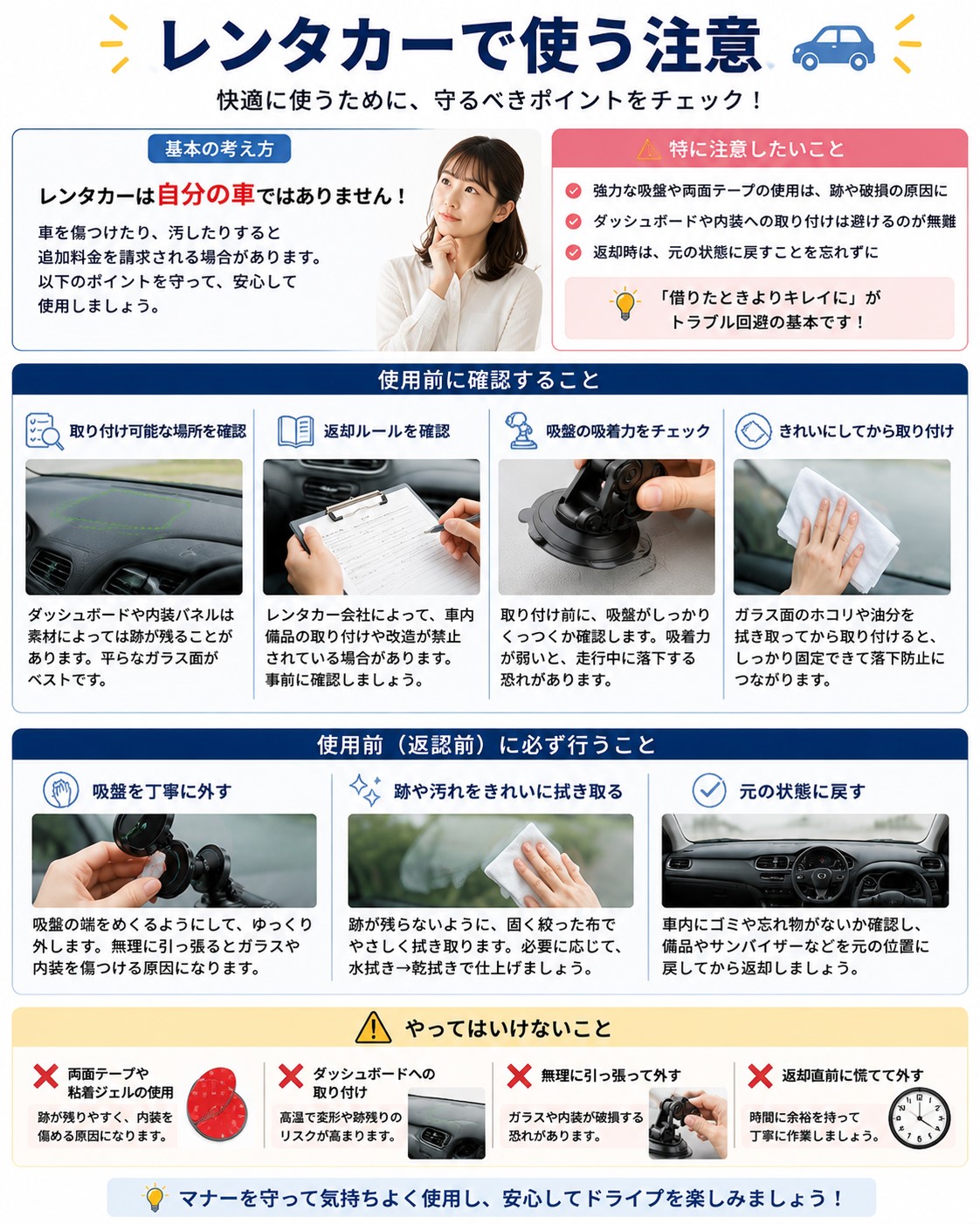 レンタカーで使う注意