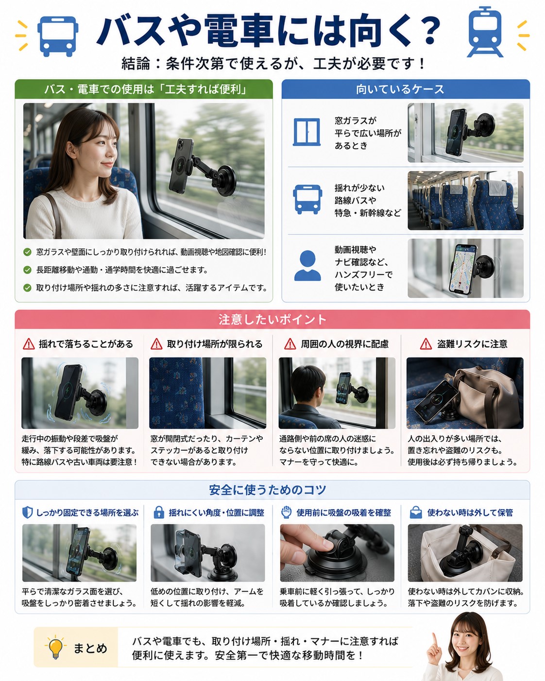 バスや電車には向く？