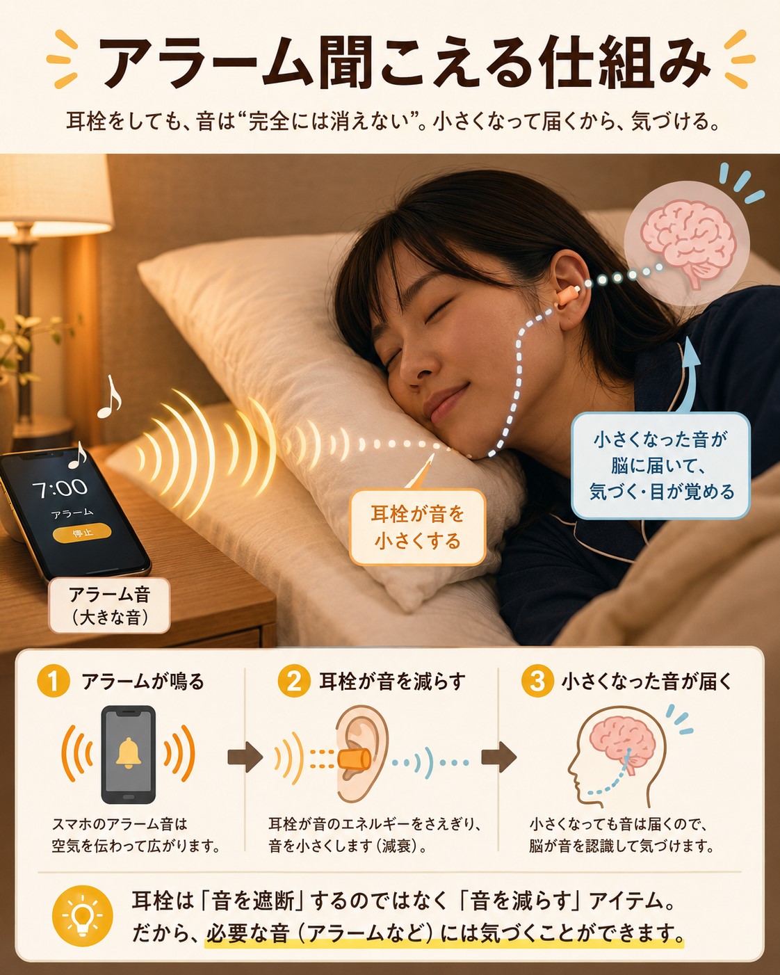 アラーム聞こえる仕組み