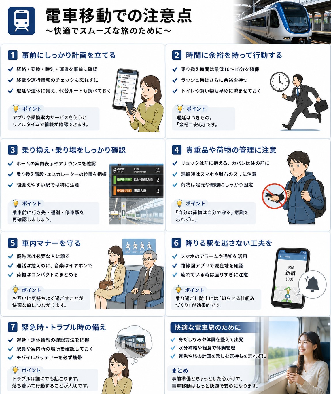 電車移動での注意点