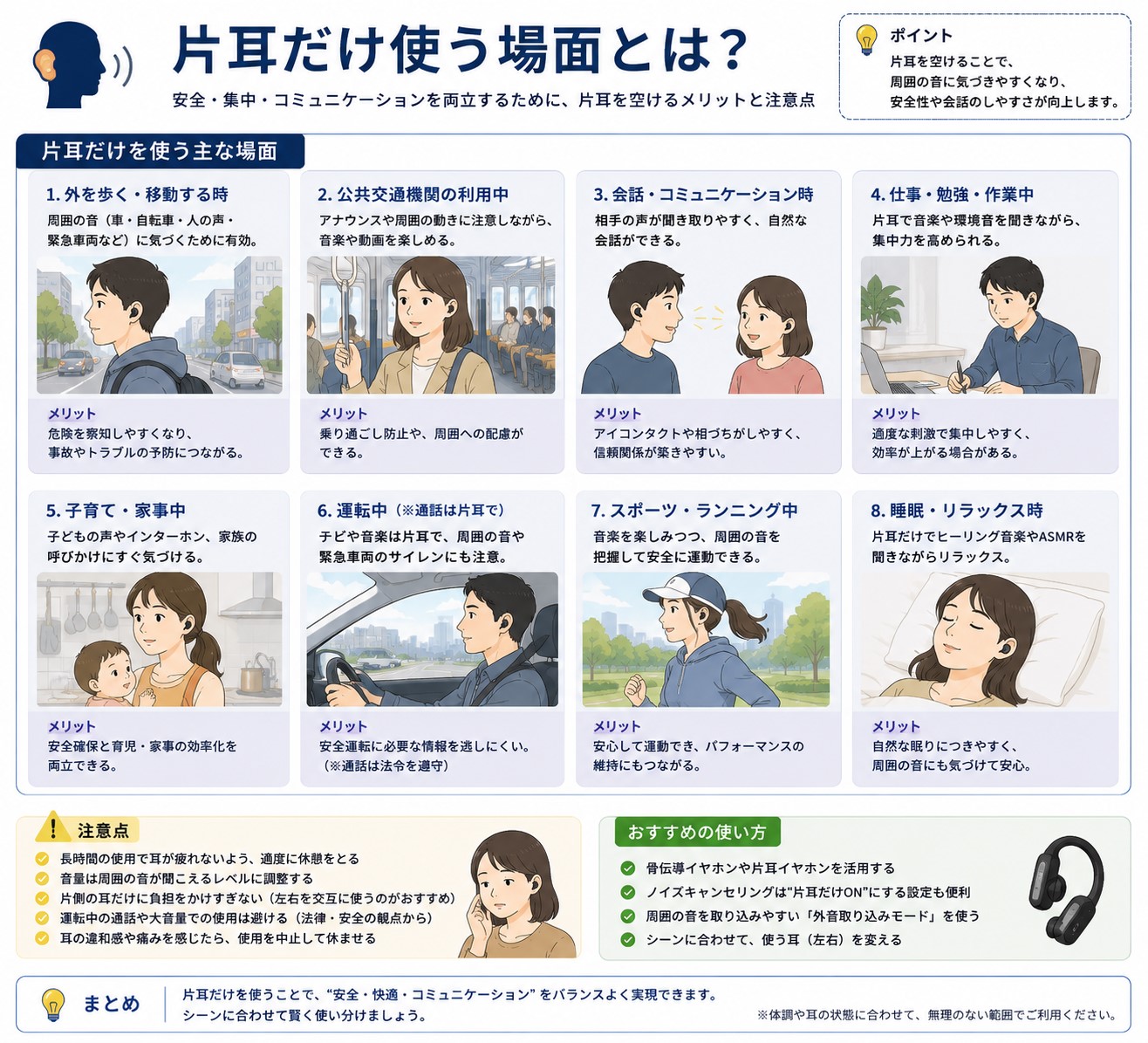 片耳だけ使う場面