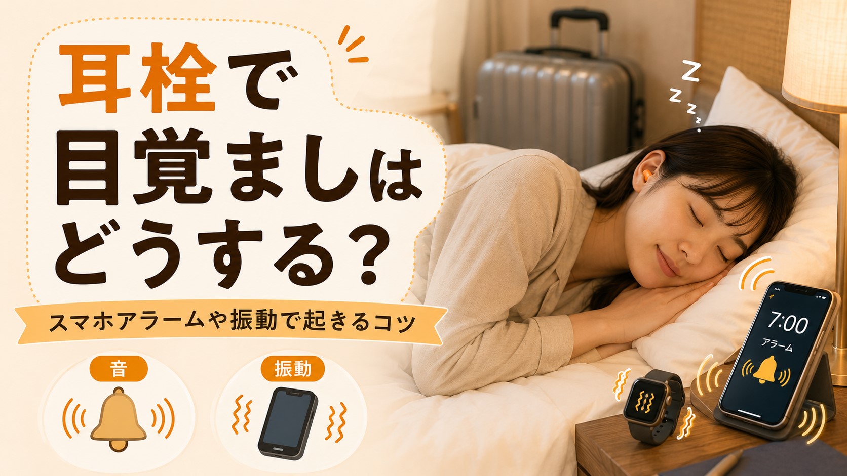 耳栓で目覚ましはどうする？スマホアラームや振動で起きるコツ
