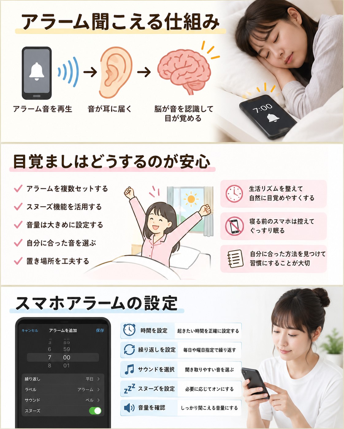 スマホアラームの設定