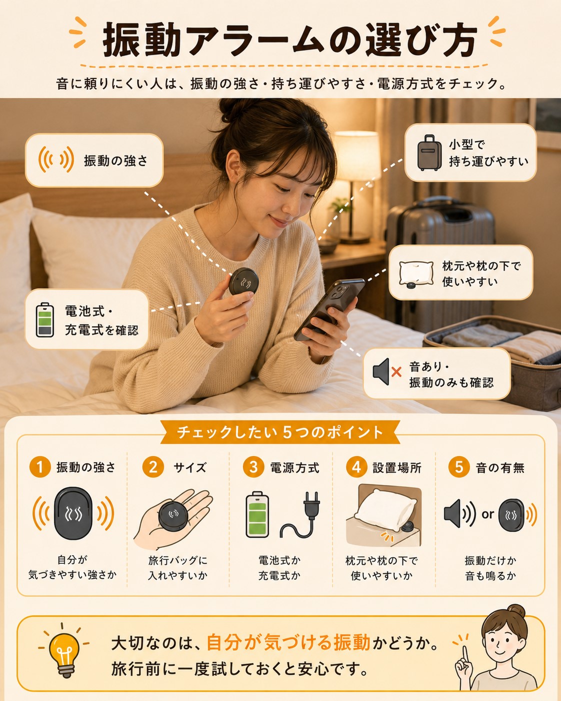 振動アラームの選び方