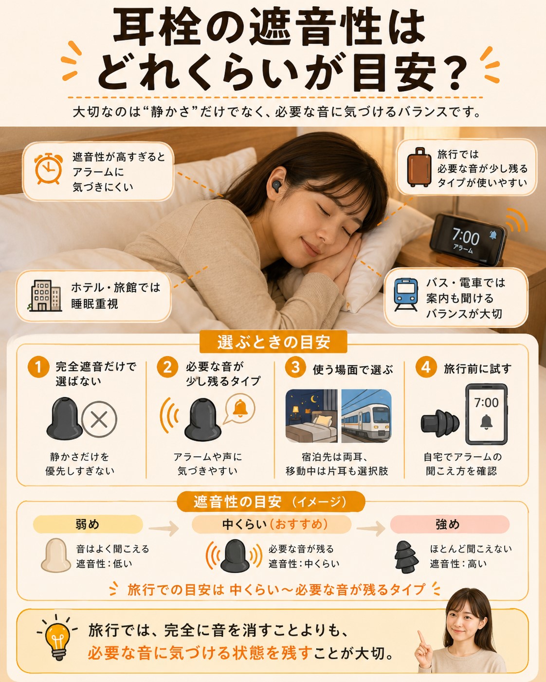 耳栓の遮音性はどれくらいが目安?