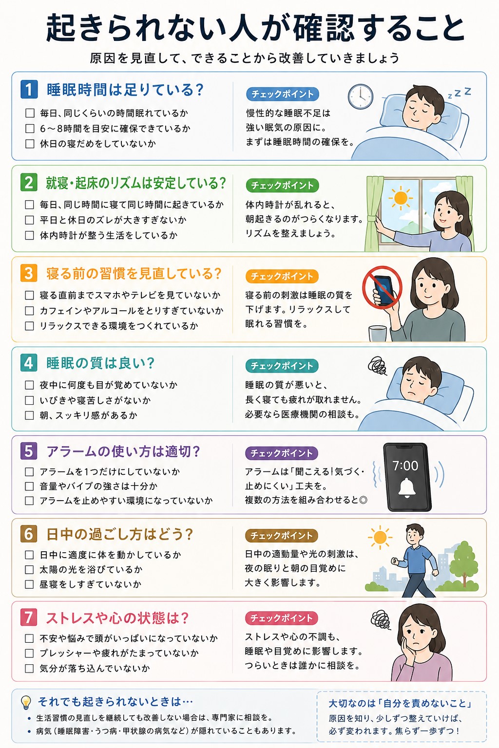 起きられない人が確認すること