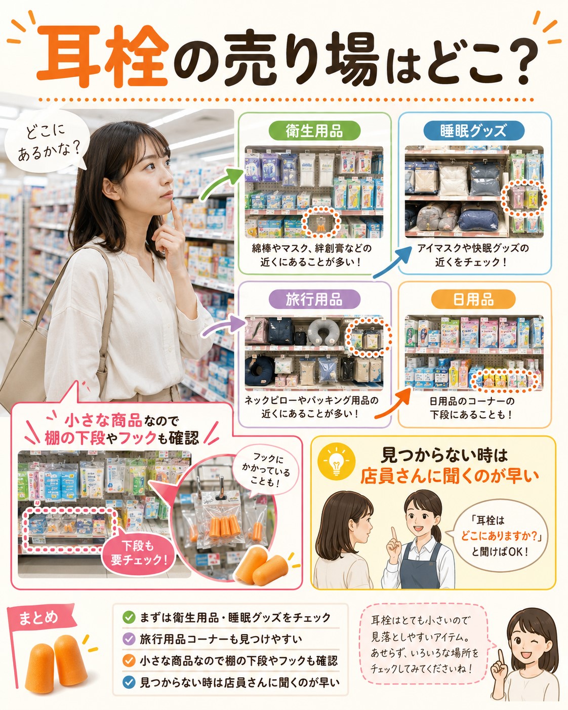 耳栓の売り場はどこ?