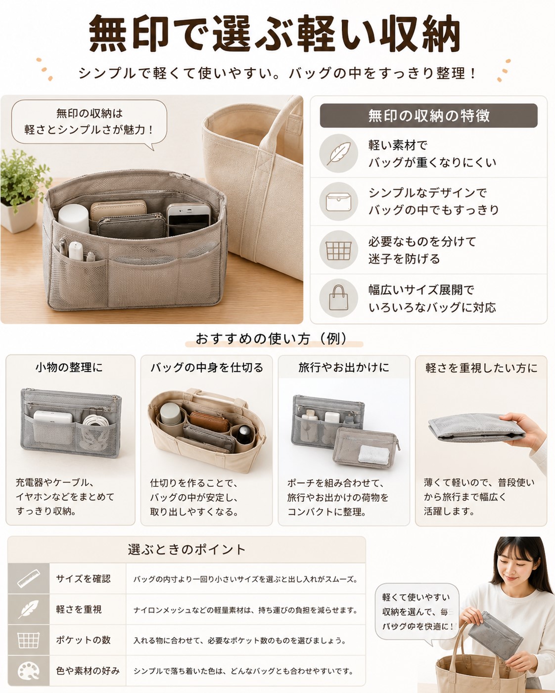 無印で選ぶ軽い収納