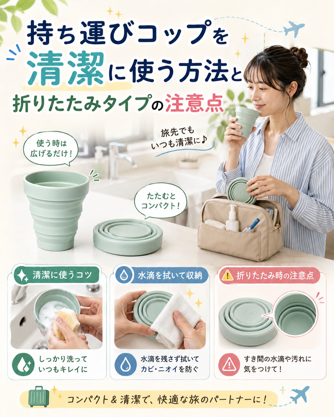 持ち運びコップの選び方!ケース付きや折りたたみの注意点