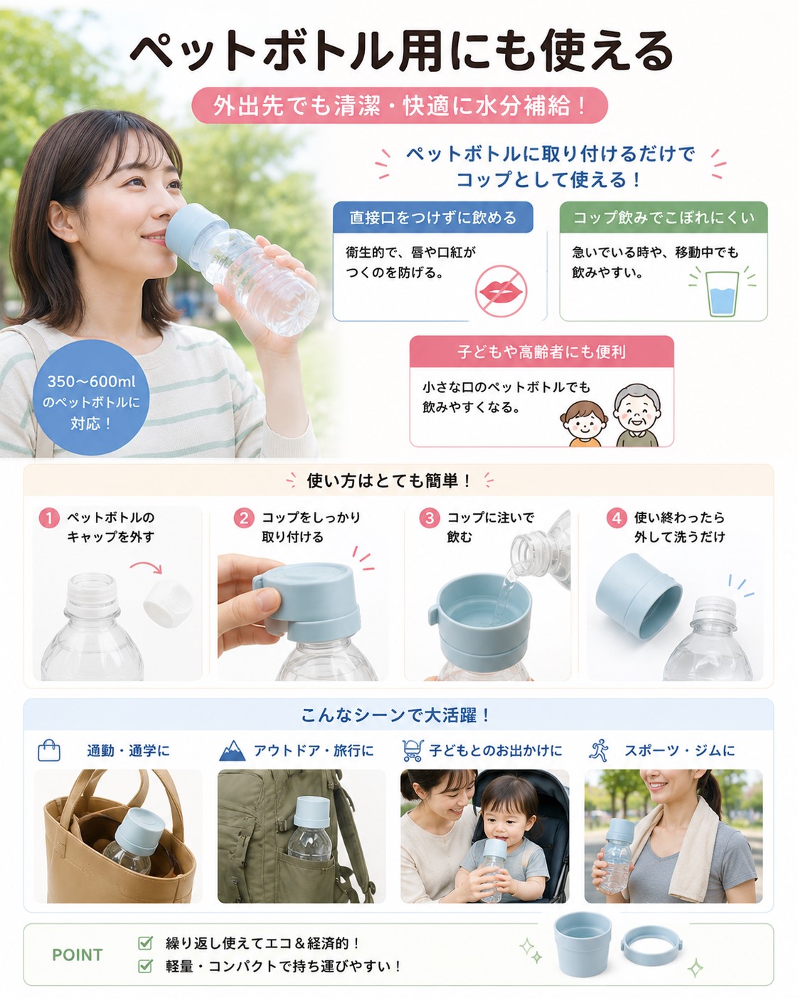 ペットボトル用にも使える