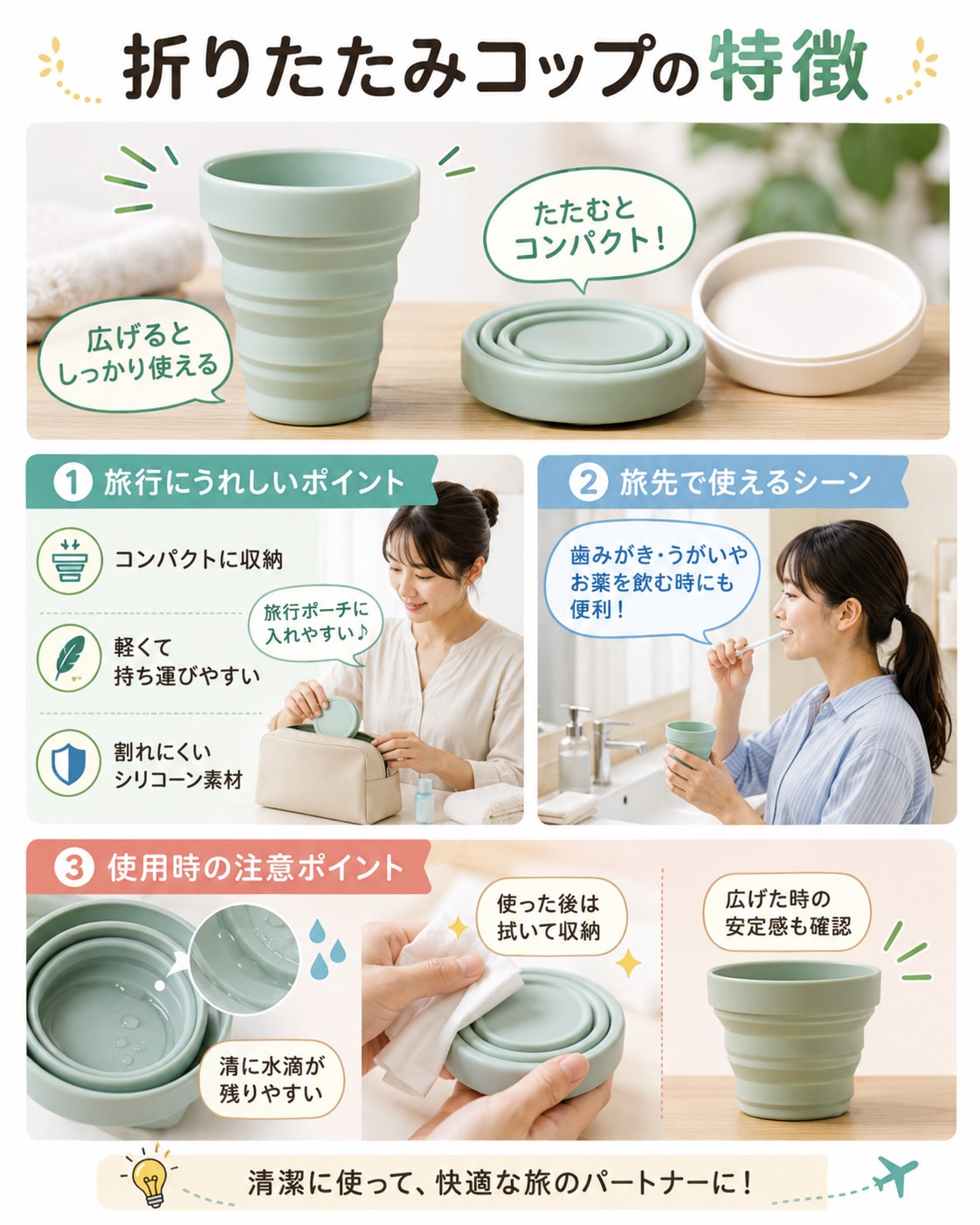 折りたたみコップの特徴