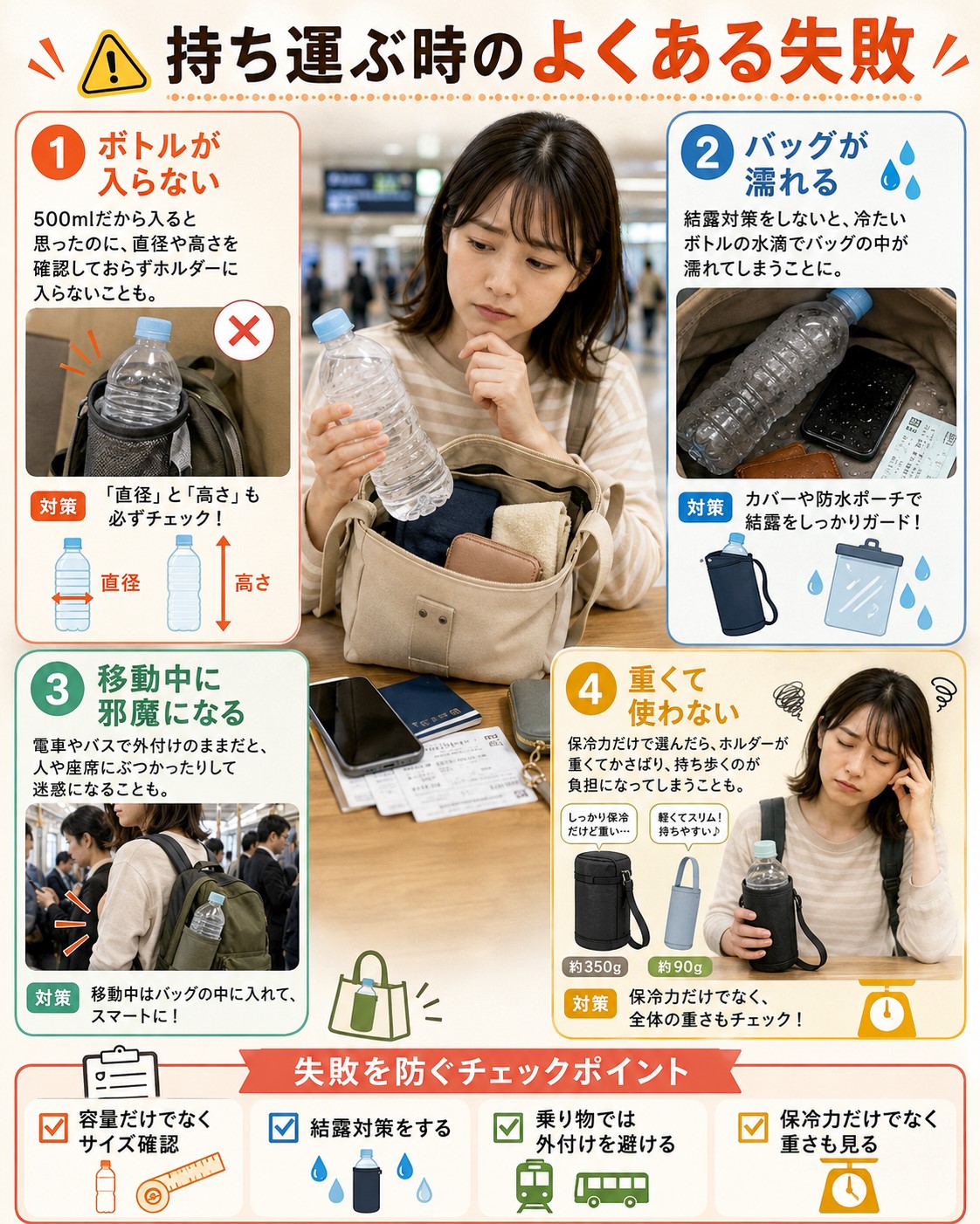 持ち運ぶ時のよくある失敗