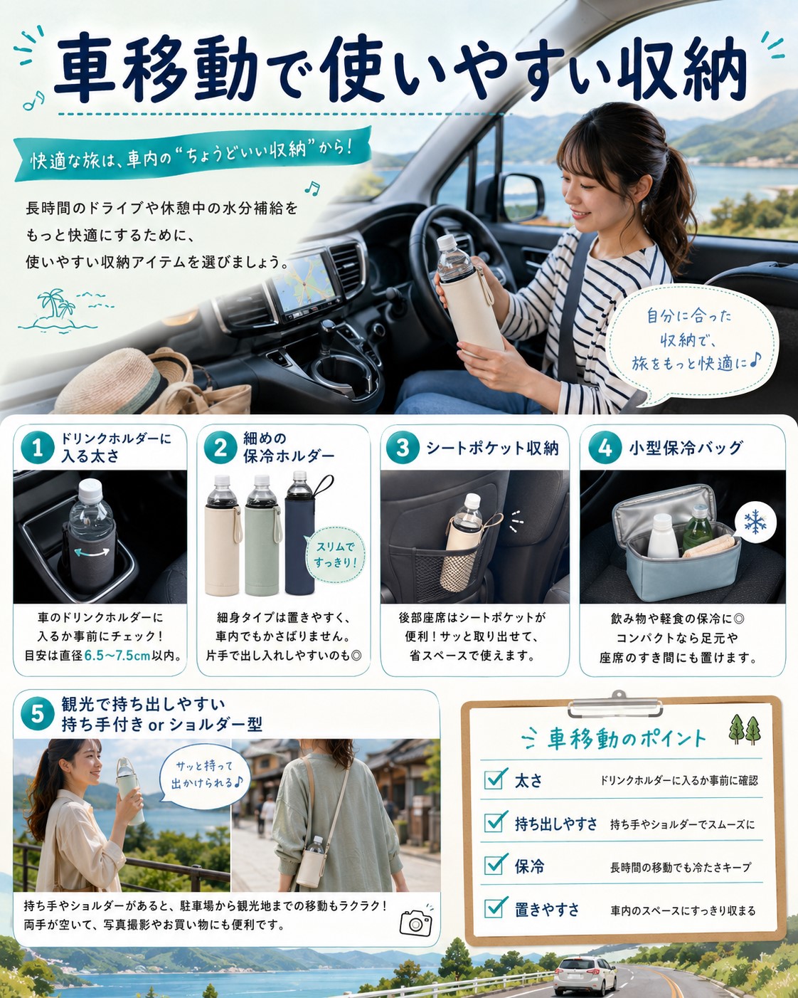 車移動で使いやすい収納