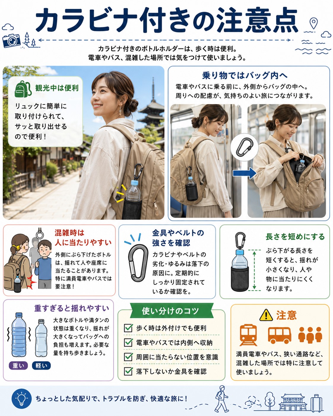 カラビナ付きの注意点