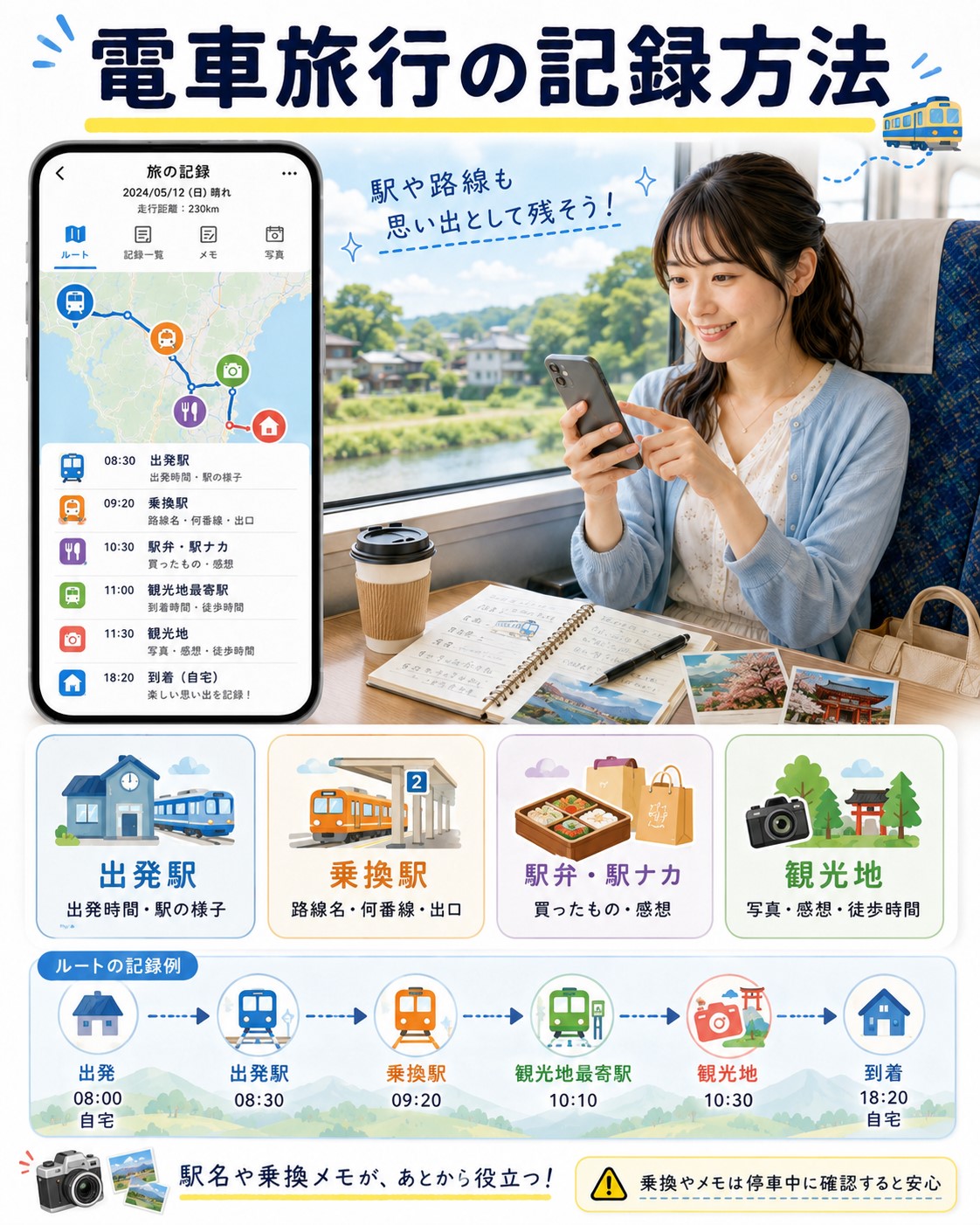 電車旅行の記録方法