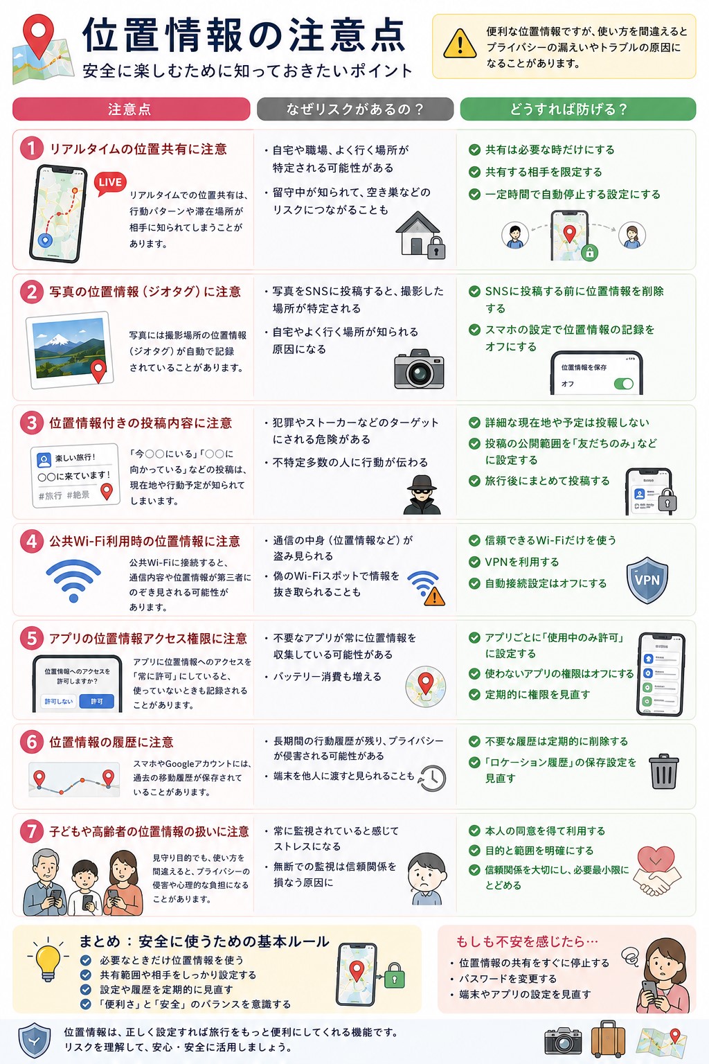 位置情報の注意点