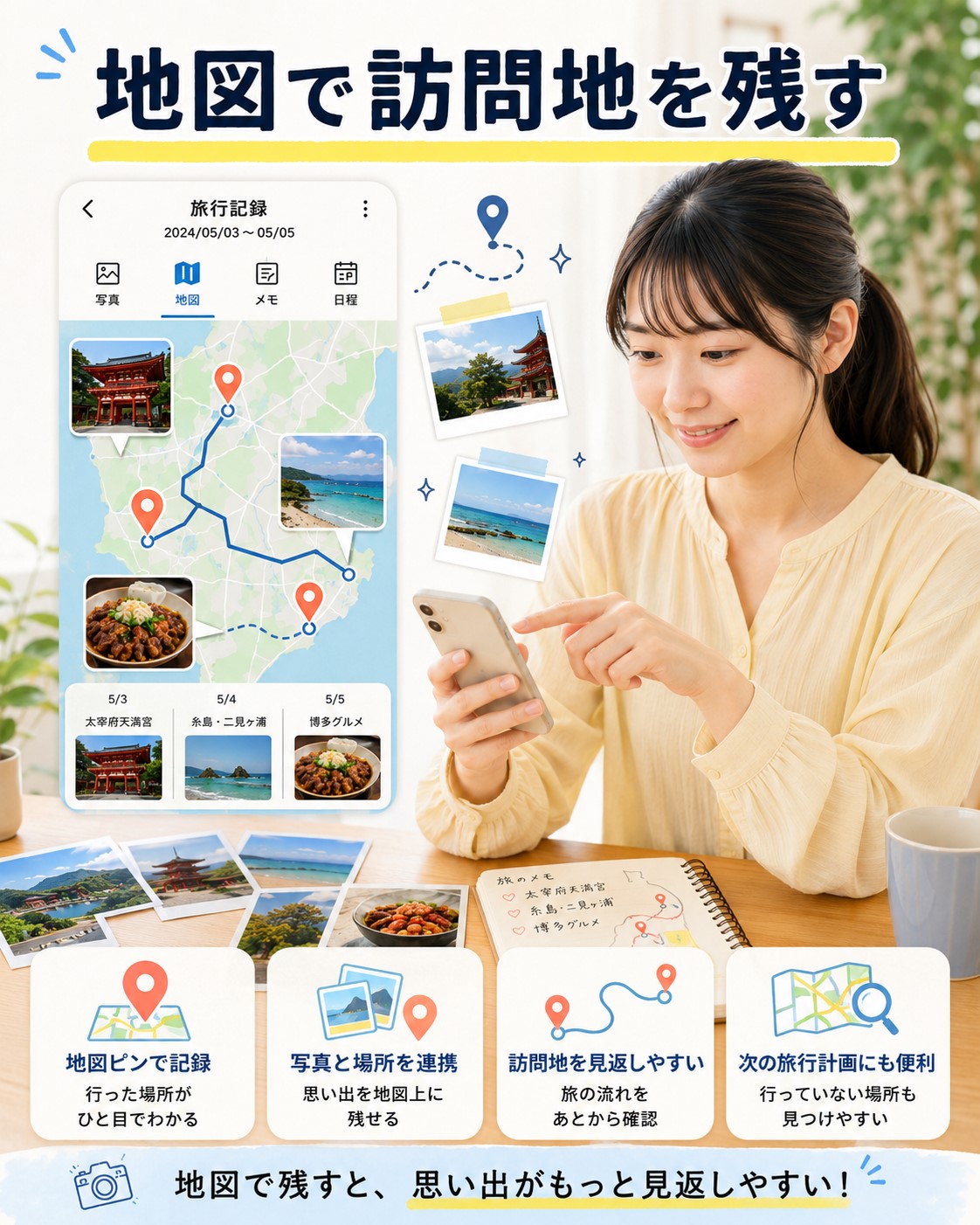 地図で訪問地を残す