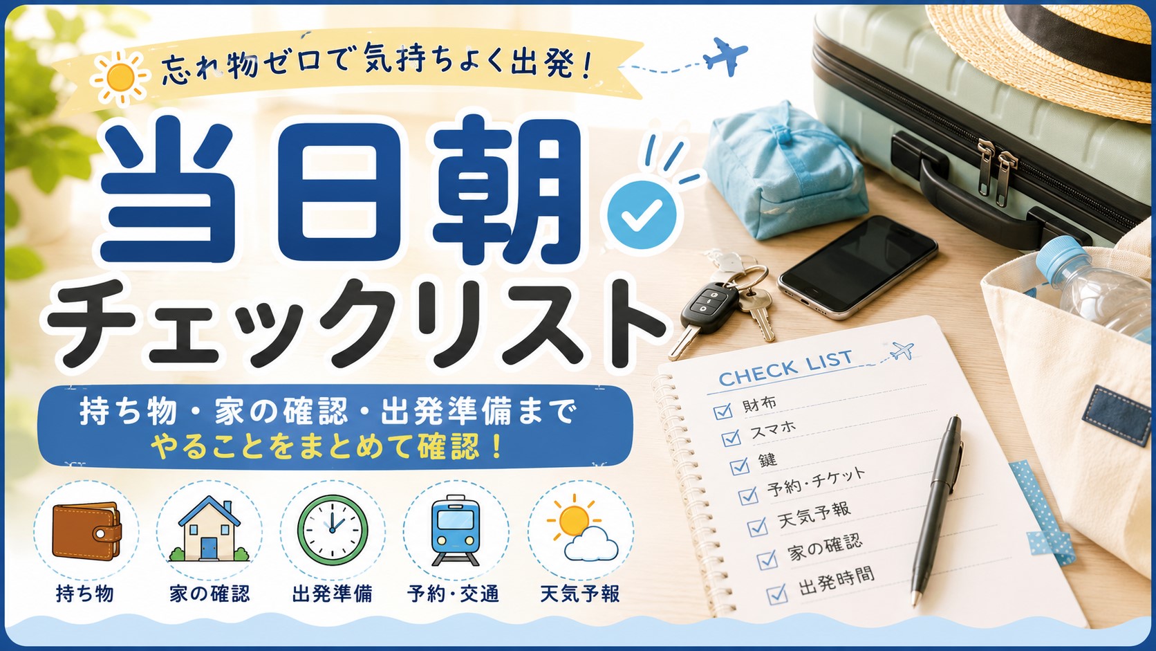 旅行当日朝チェックリスト｜忘れ物と出発前確認を徹底解説します
