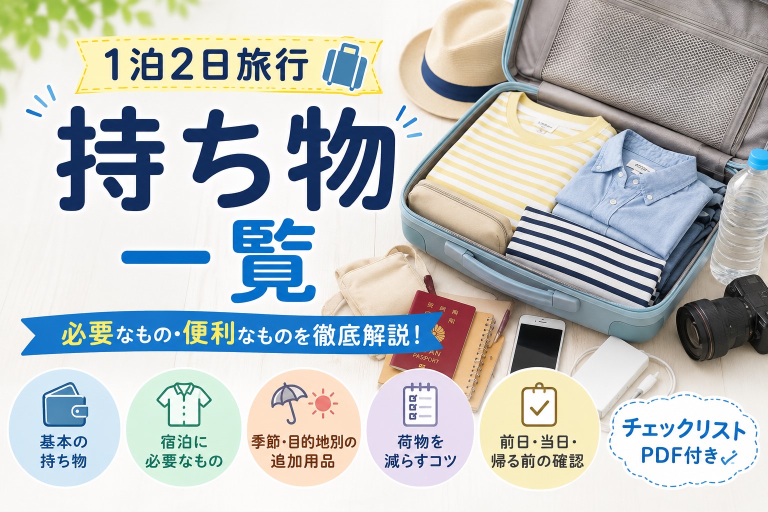 1泊2日旅行の持ち物一覧｜必要なものと便利グッズを詳しく解説