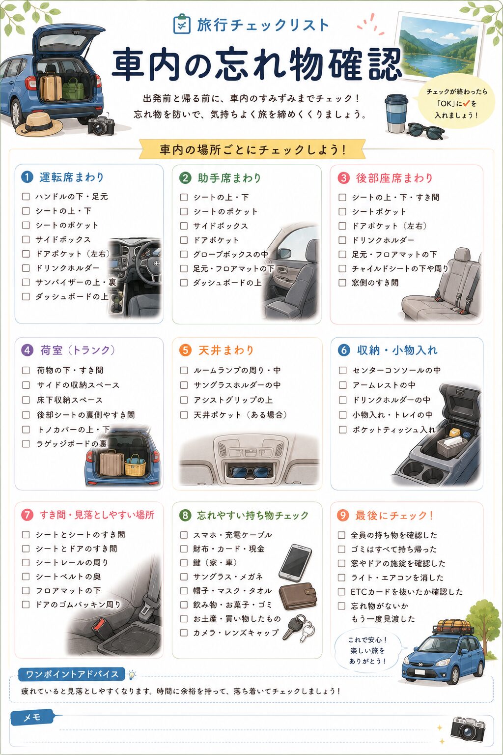 車内忘れ物確認ページ