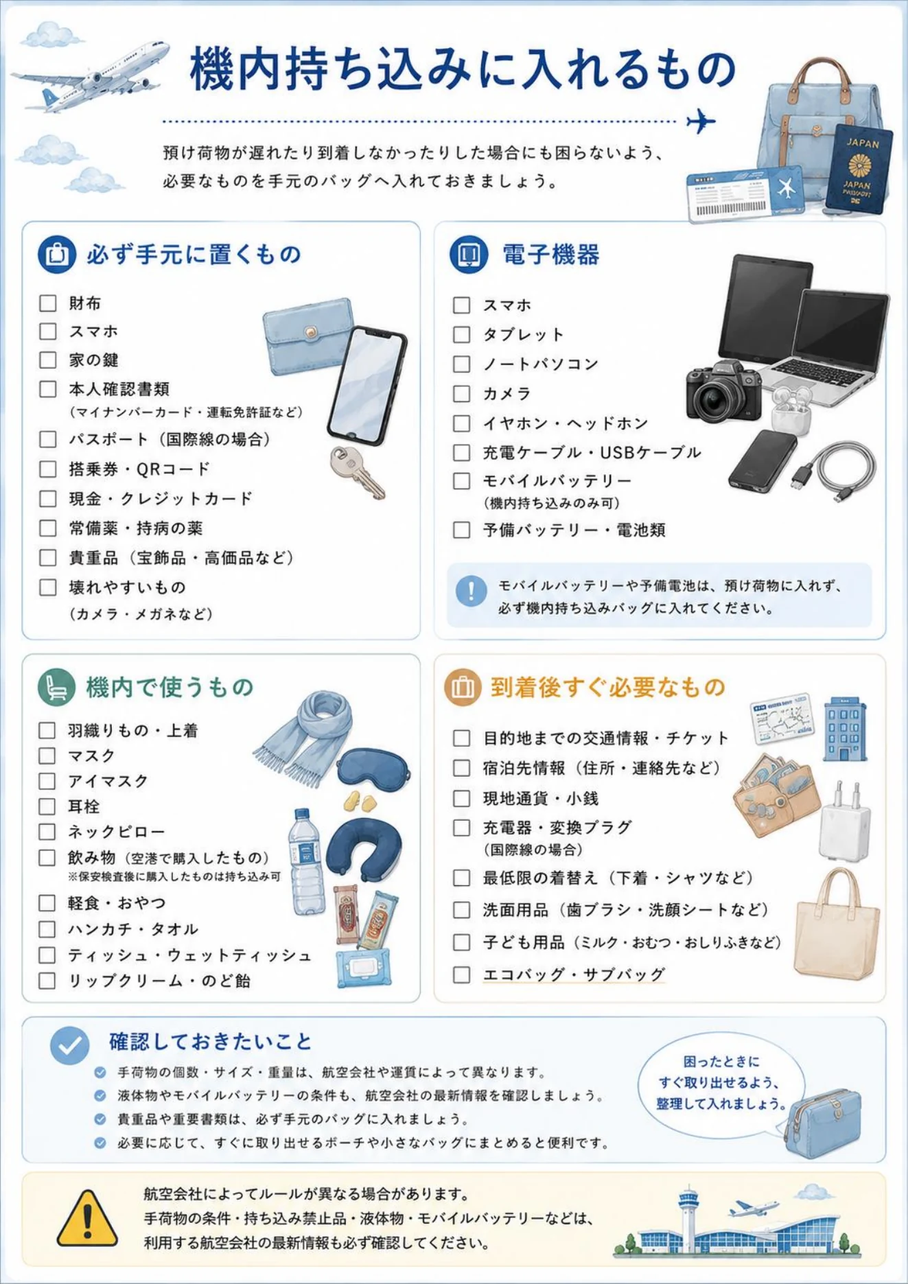 機内持ち込みに入れるもの