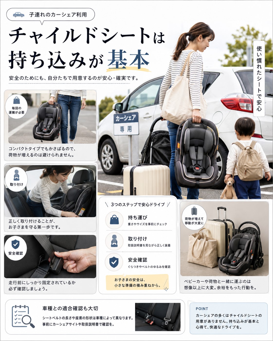 チャイルドシートは持ち込みが基本