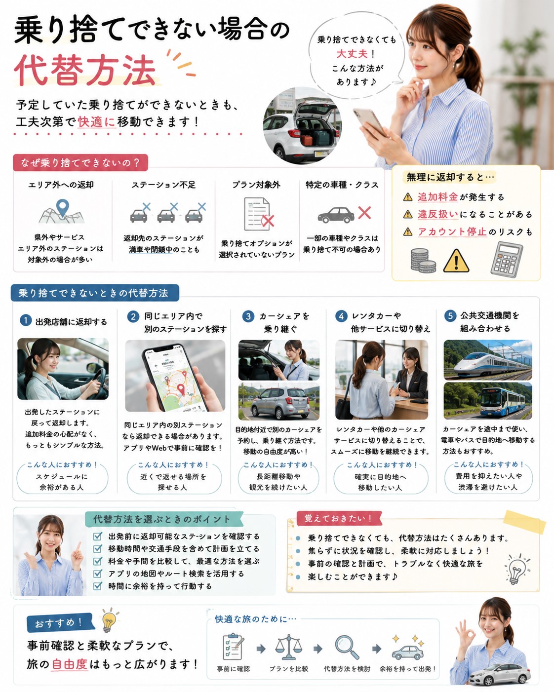 乗り捨てできない場合の代替方法