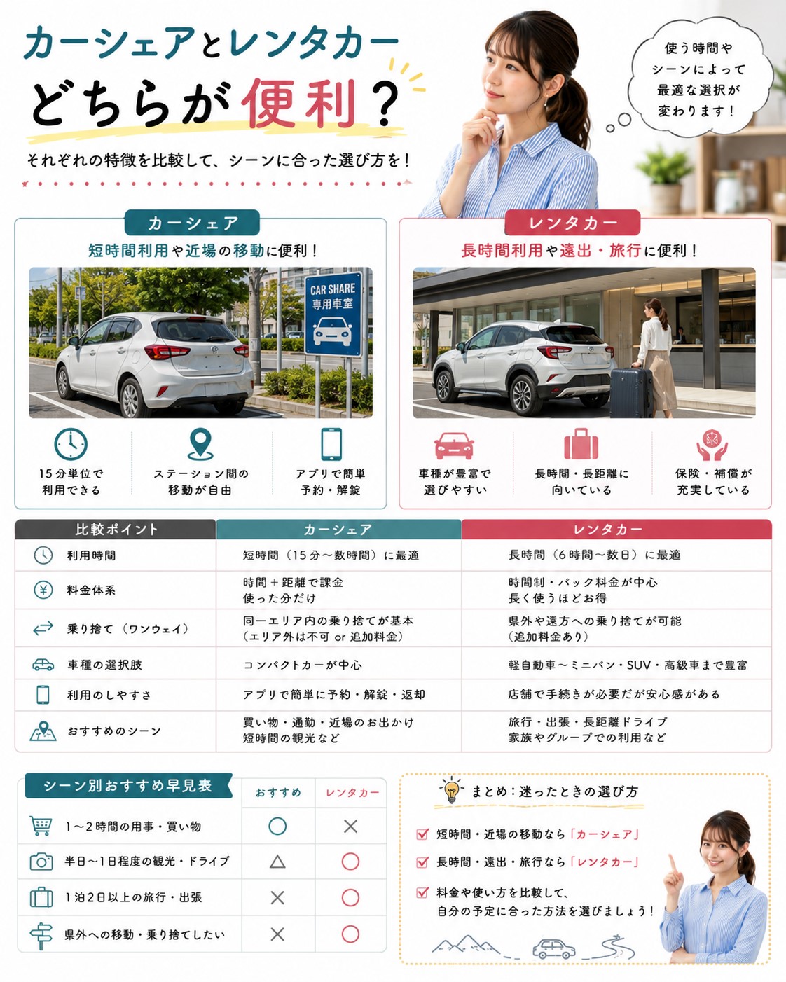 レンタカーとどちらが便利?
