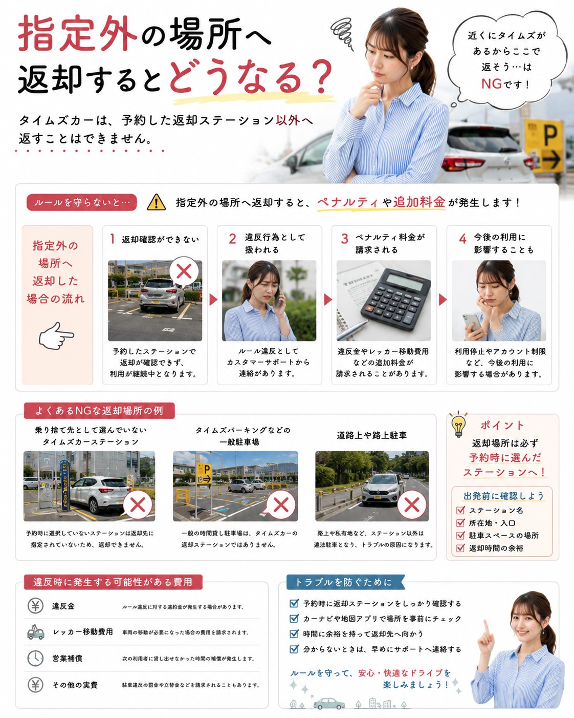 指定外の場所へ返却するとどうなる?