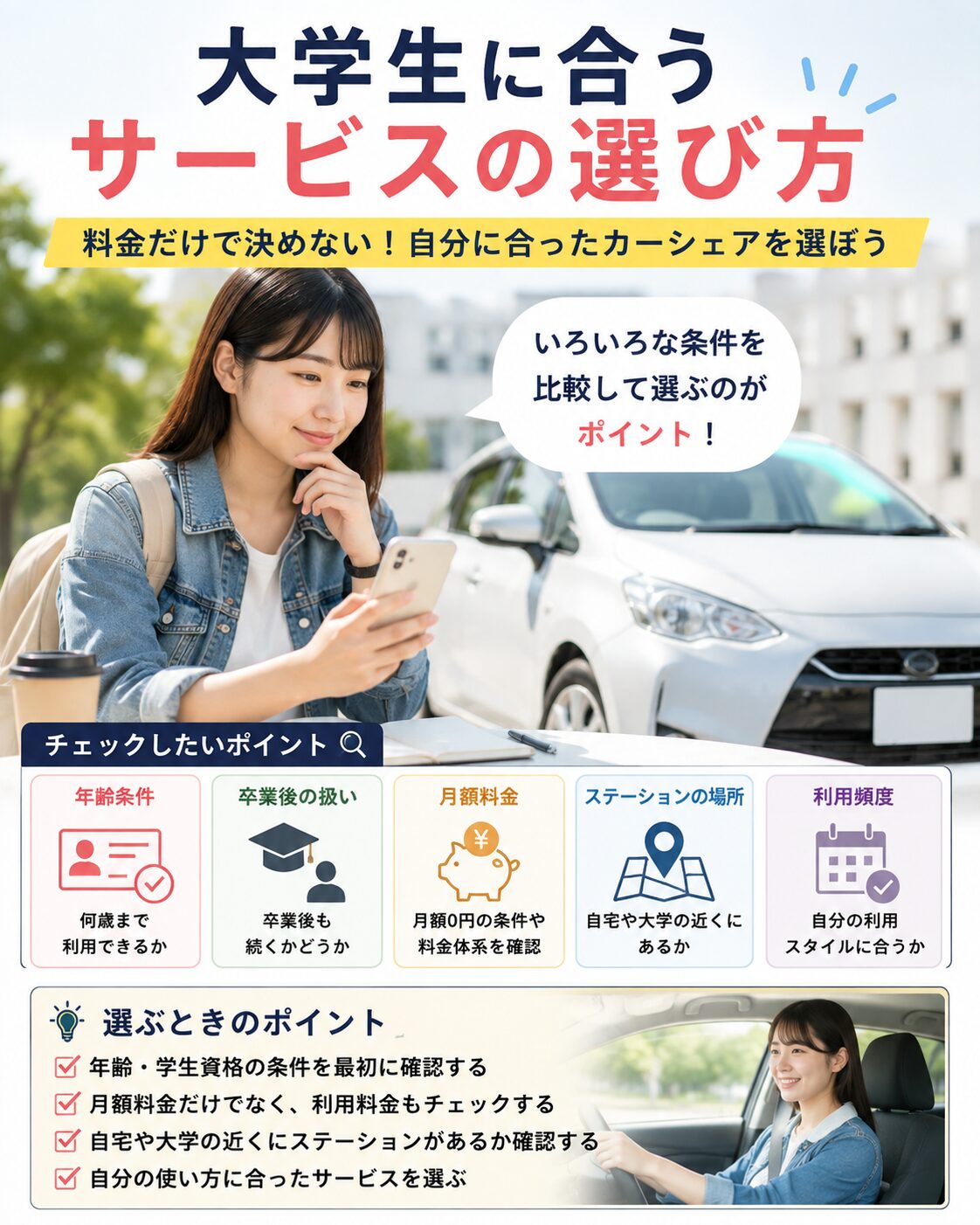 大学生に合うサービスの選び方